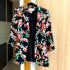 Calvin Klein flowers blazer jacket sz 12